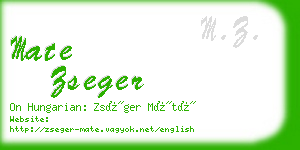 mate zseger business card